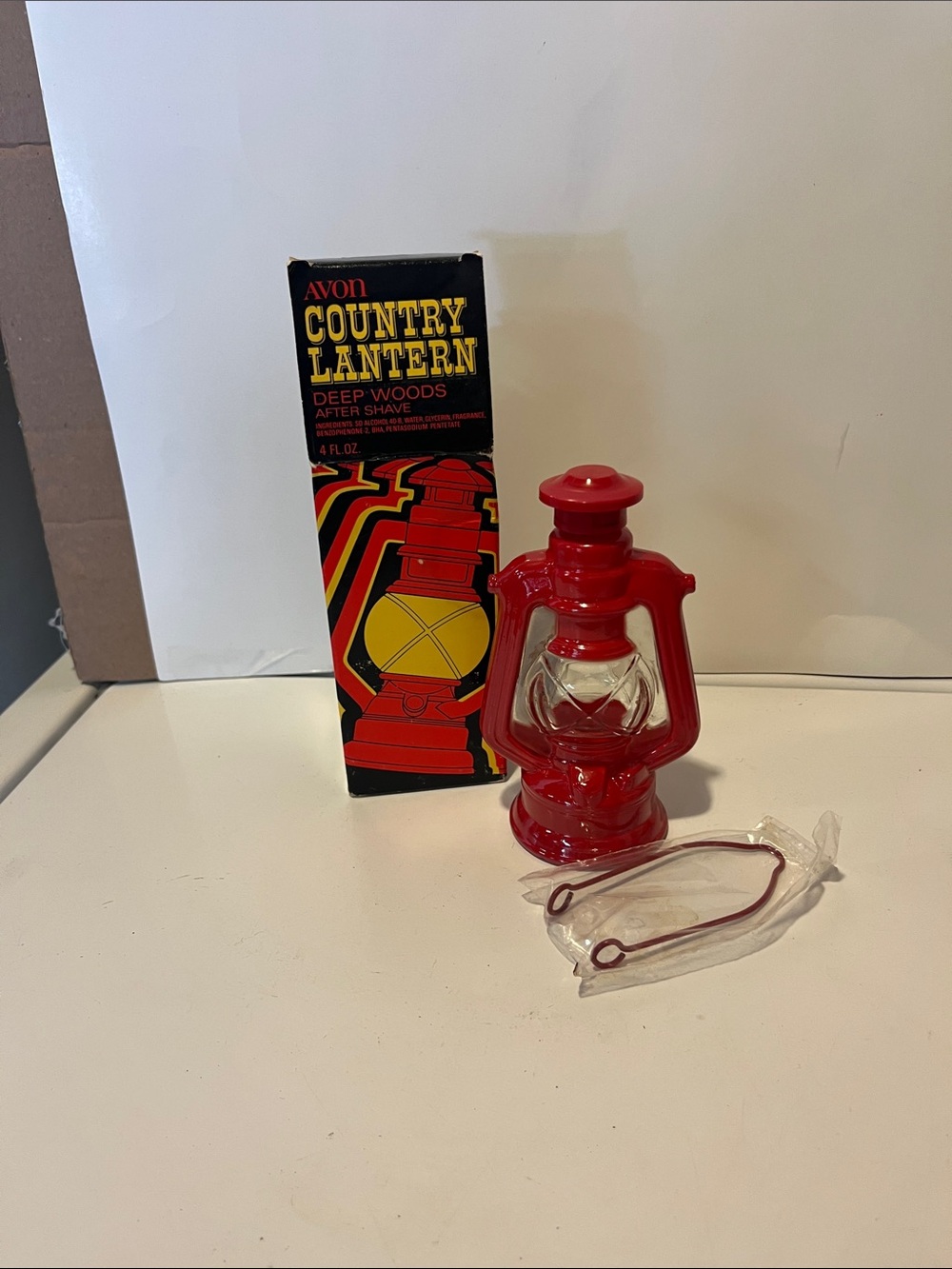 Avon Red Country Lantern Decorative  bottle with original box
